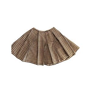 Maria Casero vintage 100% silk black white pleated checkered mini skirt tulle gr